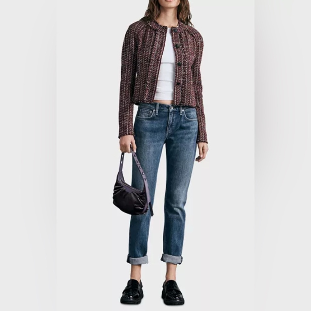 NWT Rag & Bone Dre Low-Rise Slim Boyfriend Jeans Medium Wash Size 25 2 - Picture 6 of 9